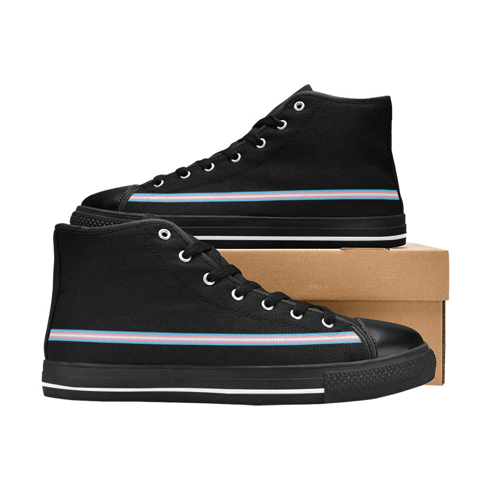 MEN'S Transgender Flag 3 Pride LGBT High Top Canvas Sneakers