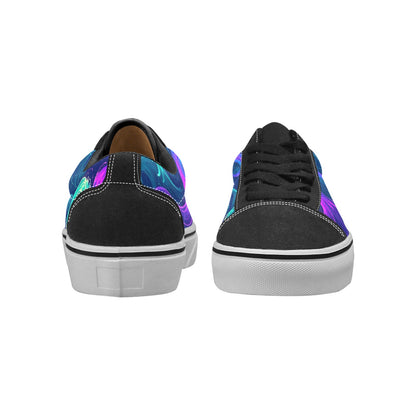 MEN'S Glowing Ocean Swirls Low Top Skateboarding Vivid Custom Sneakers
