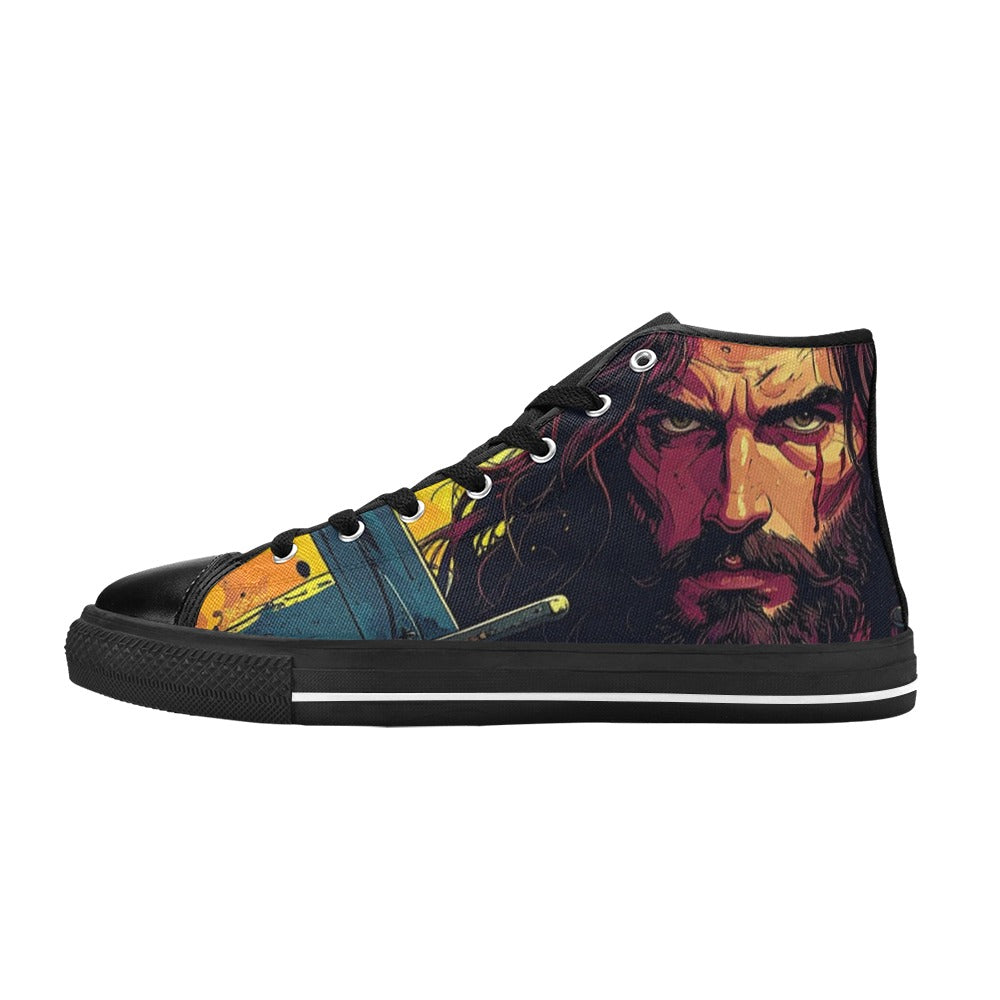 WOMEN'S Jesus_Ht_11 High Top Canvas Vibrant Chaos Custom Shoes