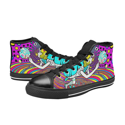 MEN'S Wonderland Trippy Psychedelic Colorful High Top Canvas Vibrant Chaos Sneakers