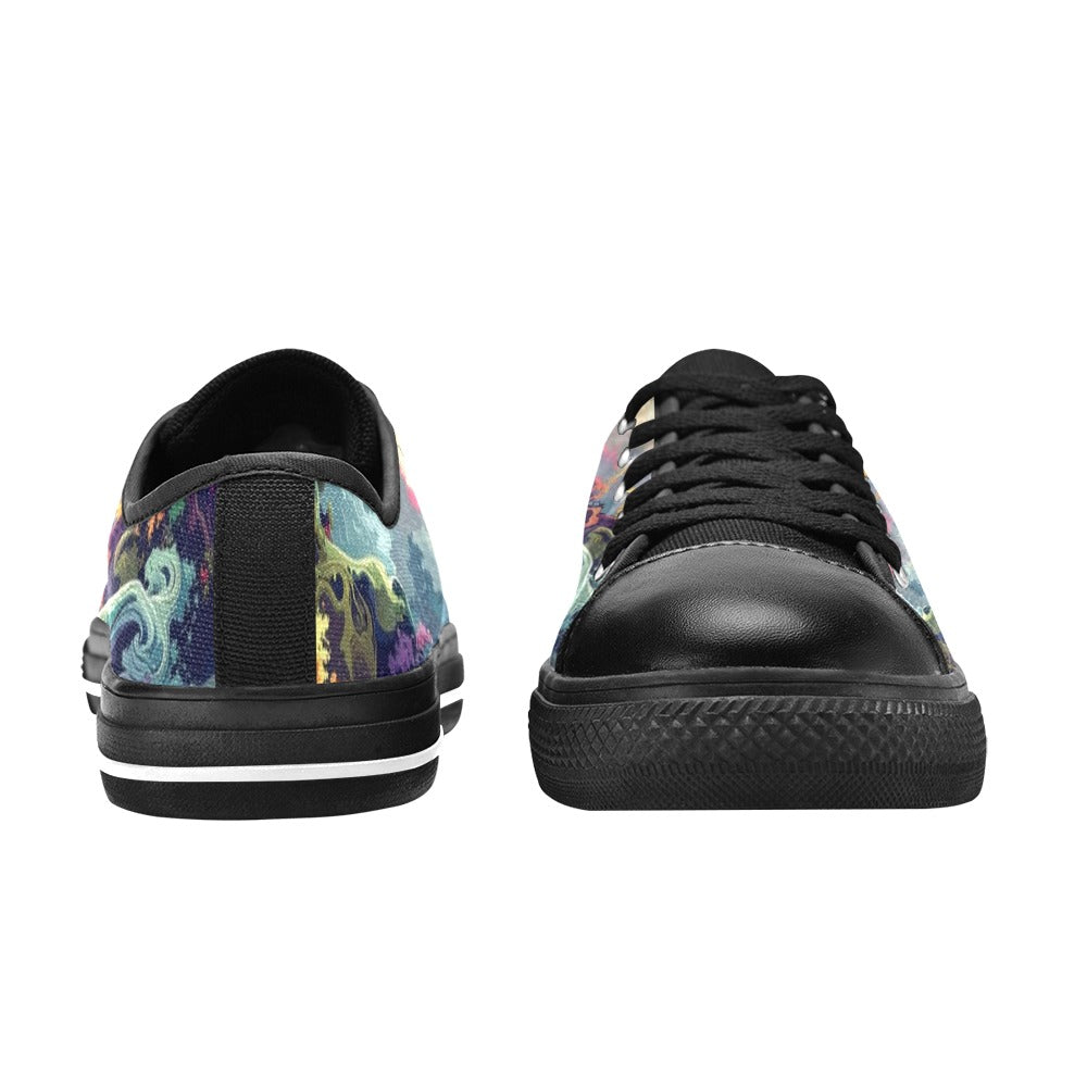Camo Design 1 Kids' Low Top Canvas Shoes