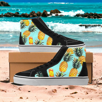 Cherry Blossom Teal Gold Wearable WOMEN Bold Art - Freaky Shoes | Custom Art Sneakers