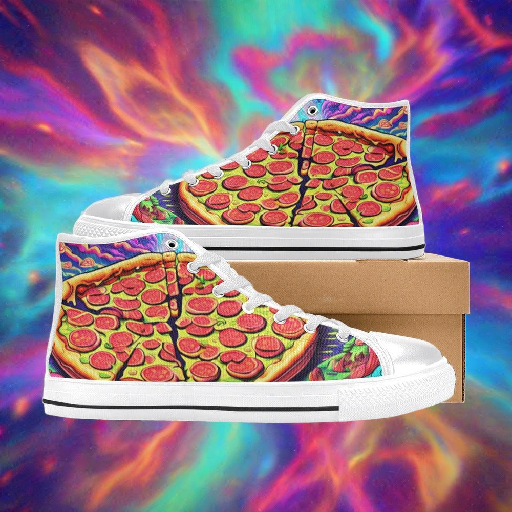 Holographic Blue Gold Wearable WOMEN Bold Art - Freaky Shoes | Custom Art Sneakers