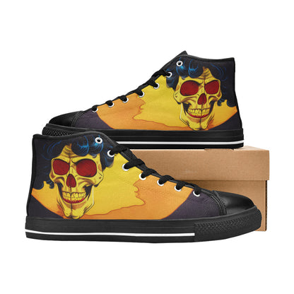 MEN'S Cc Retro Skull Art High Top Canvas Dark Academia Custom Sneakers