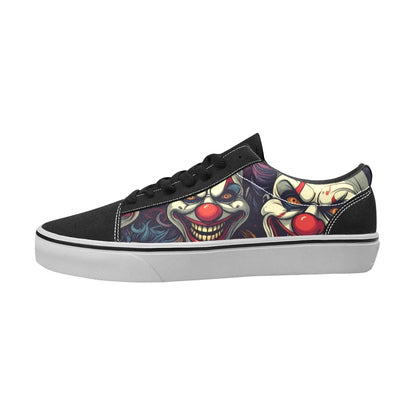 WOMEN'S Evil Clowns Heads Faces Low Top Skateboarding Dreamcore Shoes