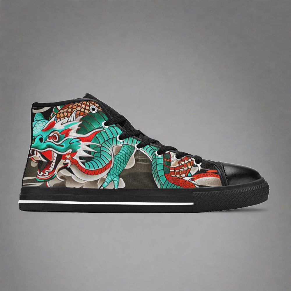 Cherry Blossom White Gold Wearable MEN Bold Art - Freaky Shoes | Custom Art Sneakers