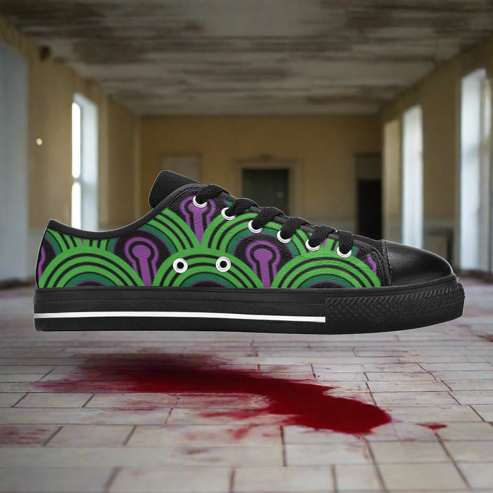 Mermaid Crimson Black Vivid WOMEN Bold Art - Freaky Shoes | Custom Art Sneakers