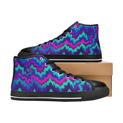 MEN'S Psychedelic Chevron Vortex Men’S High Top Canvas Y2K Custom Sneakers