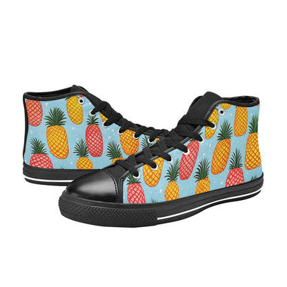 WOMEN'S Pineapples Please 2 High Top Canvas Dark Academia Custom Sneakers
