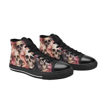 WOMEN'S Dark Feminine Flowing Hair High Top Canvas Y2K Custom Shoes