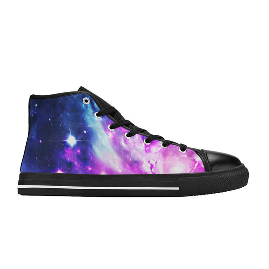 WOMEN'S Cc Galaxy Art Out High Top Canvas Vibrant Chaos Custom Shoes
