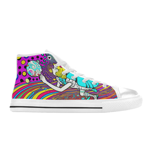 MEN'S Wonderland Trippy Psychedelic Colorful High Top Canvas Dreamcore Custom Shoes