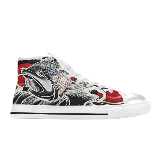 WOMEN'S Japanese Fish Art 3 High Top Canvas Y2K Custom Shoes