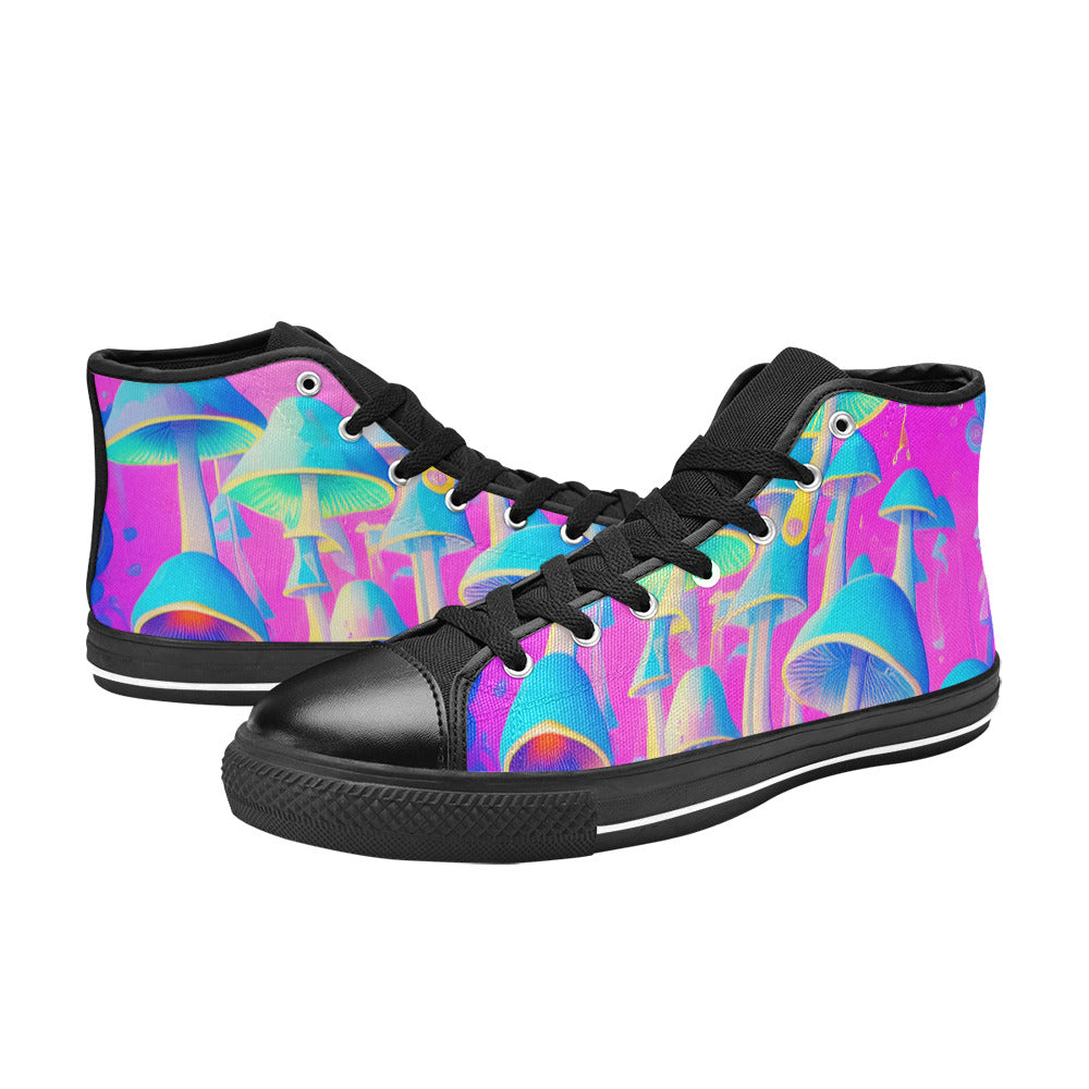 MEN'S Cc Mushroom Art 2 High Top Canvas Grunge Shoes