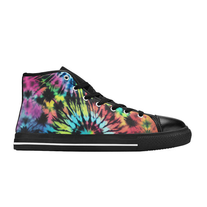 MEN'S Cc Tie Dye Art High Top Canvas Vibrant Chaos Custom Shoes