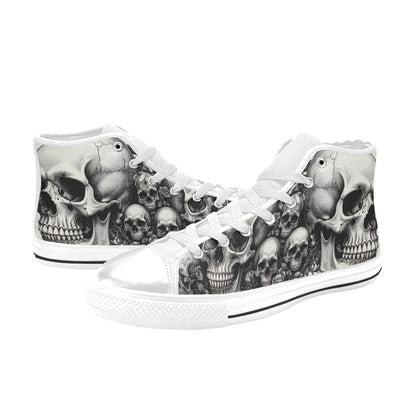 Dark Skull Butterfly Men's Gothic Art High Top Canvas Shoes | Freaky Shoes®