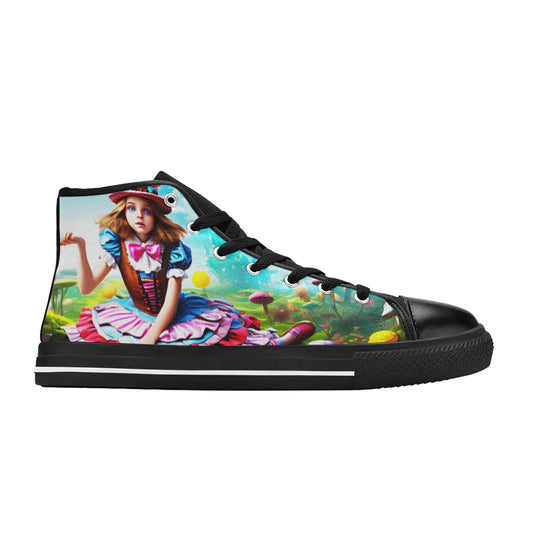 MEN'S Acid Creepy Wonderland Psychedelic High Top Canvas Dreamcore Custom Sneakers