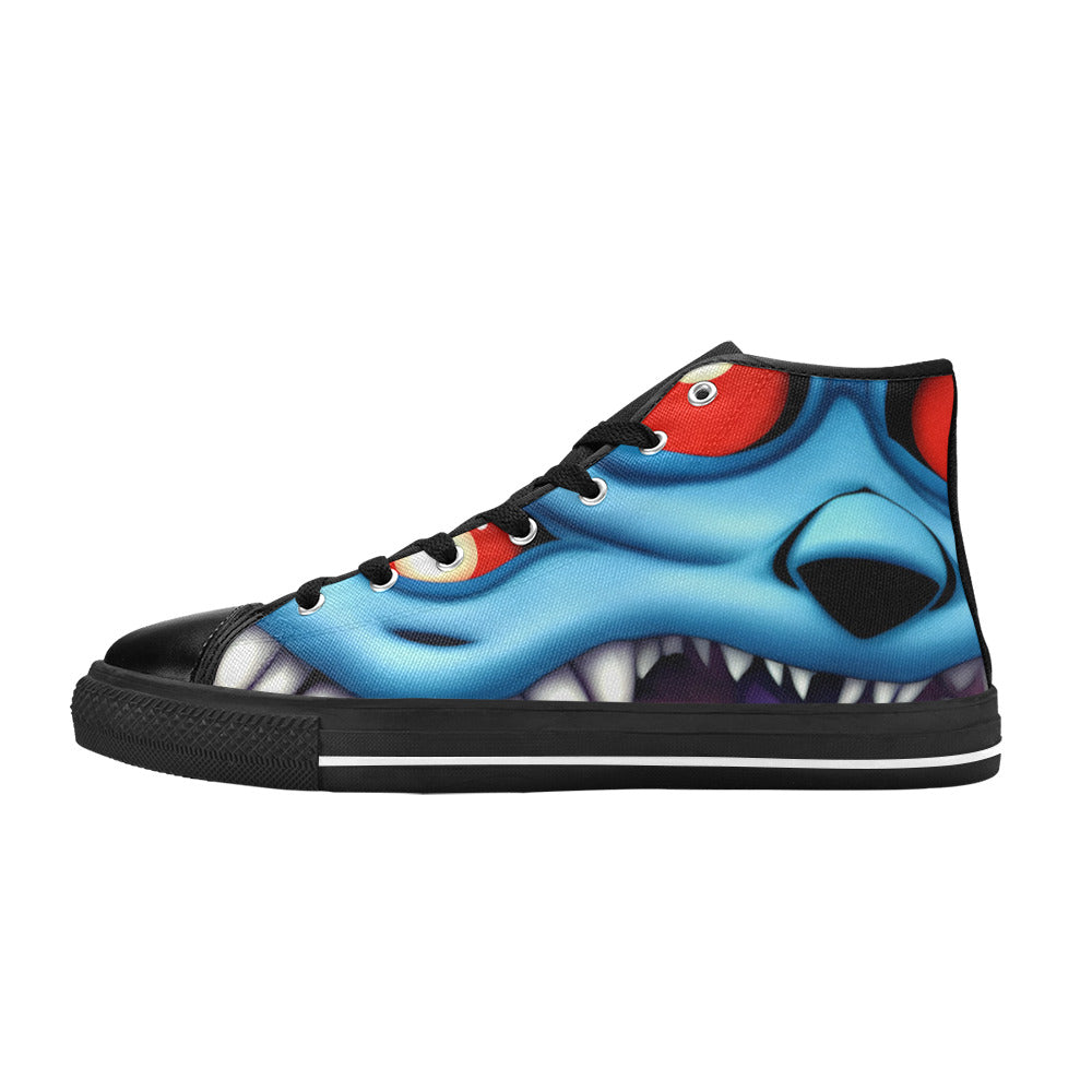 WOMEN'S Blue Rage Horror High Top Canvas Cottagecore Custom Shoes