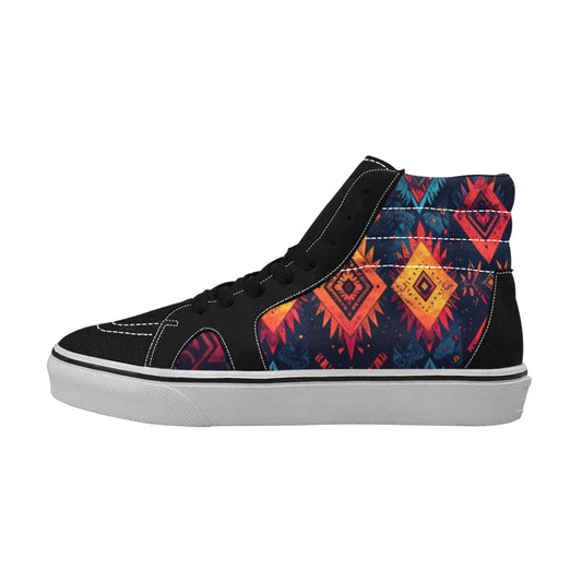 Wild Tribal Ripple 2 Men's High Top Skateboarding Shoes