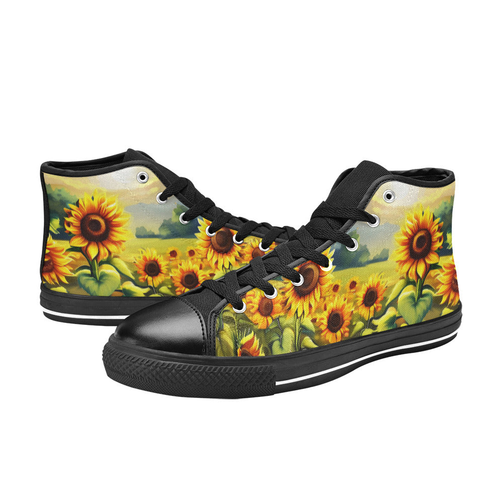 WOMEN'S Sunflowers Art 2 High Top Canvas Aesthetic Shoes