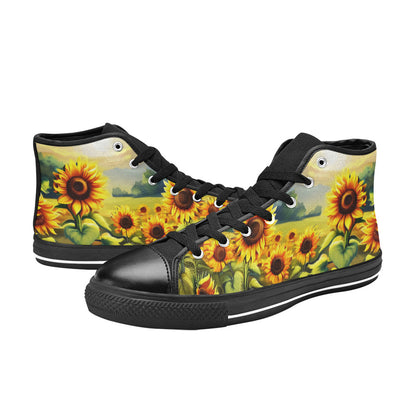 WOMEN'S Sunflowers Art 2 High Top Canvas Aesthetic Shoes