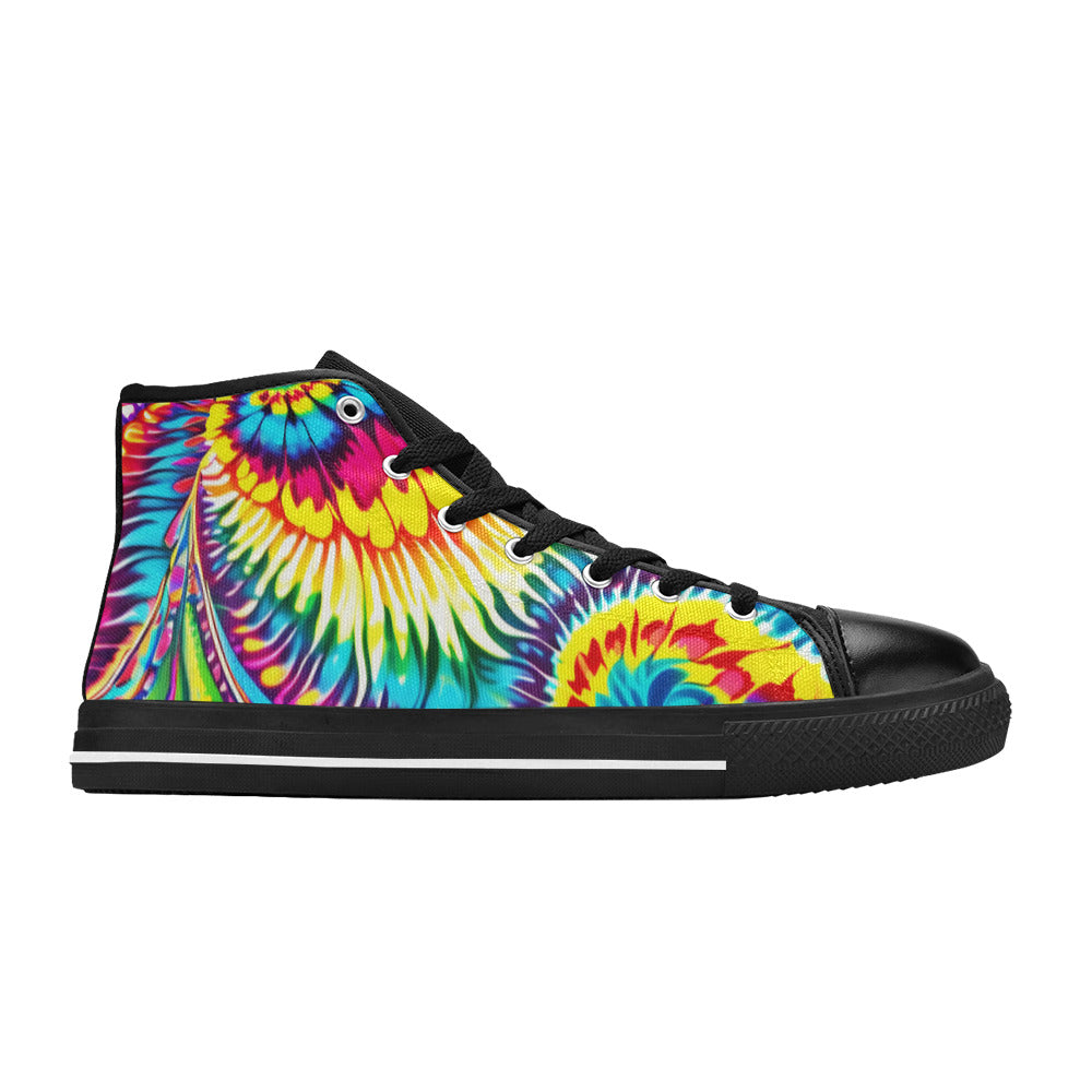 WOMEN'S Tie Dye Twist High Top Canvas Dreamcore Custom Shoes