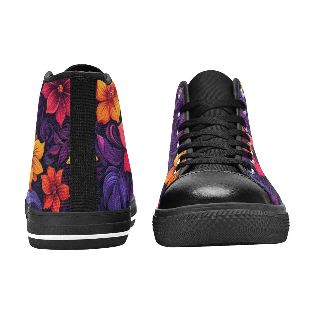 MEN'S Exotic Floral Weave High Top Canvas Aesthetic Custom Sneakers