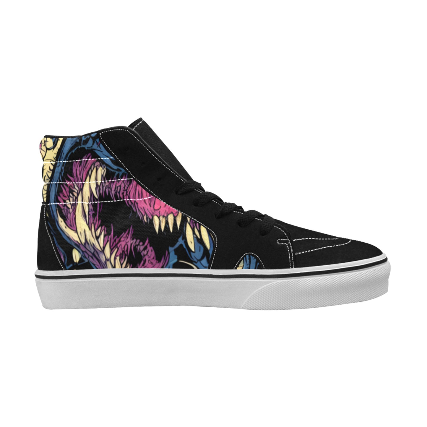WOMEN'S Demon Art Long Teeth High Top Skateboarding Dark Academia Sneakers