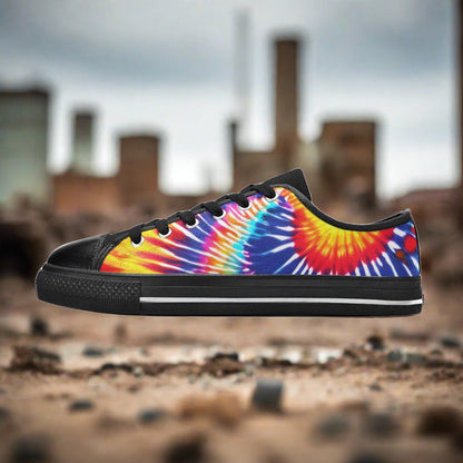Butterfly Rainbow Crimson Black Custom MEN Bold Art - Freaky Shoes | Custom Art Sneakers