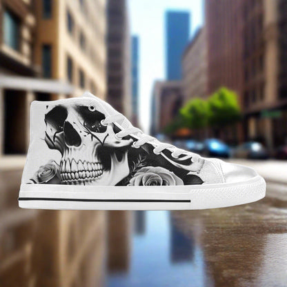 Aurora Borealis Purple Teal Wearable MEN Bold Art - Freaky Shoes | Custom Art Sneakers