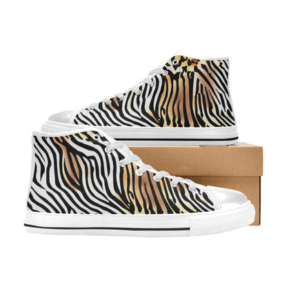 MEN'S Animal Print Art Men’S High Top Canvas Cottagecore Custom Sneakers
