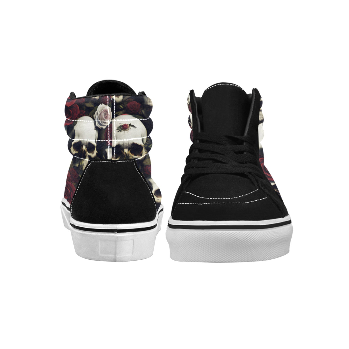 WOMEN'S Rose Skulls Dark High Top Skateboarding Dreamcore Custom Sneakers