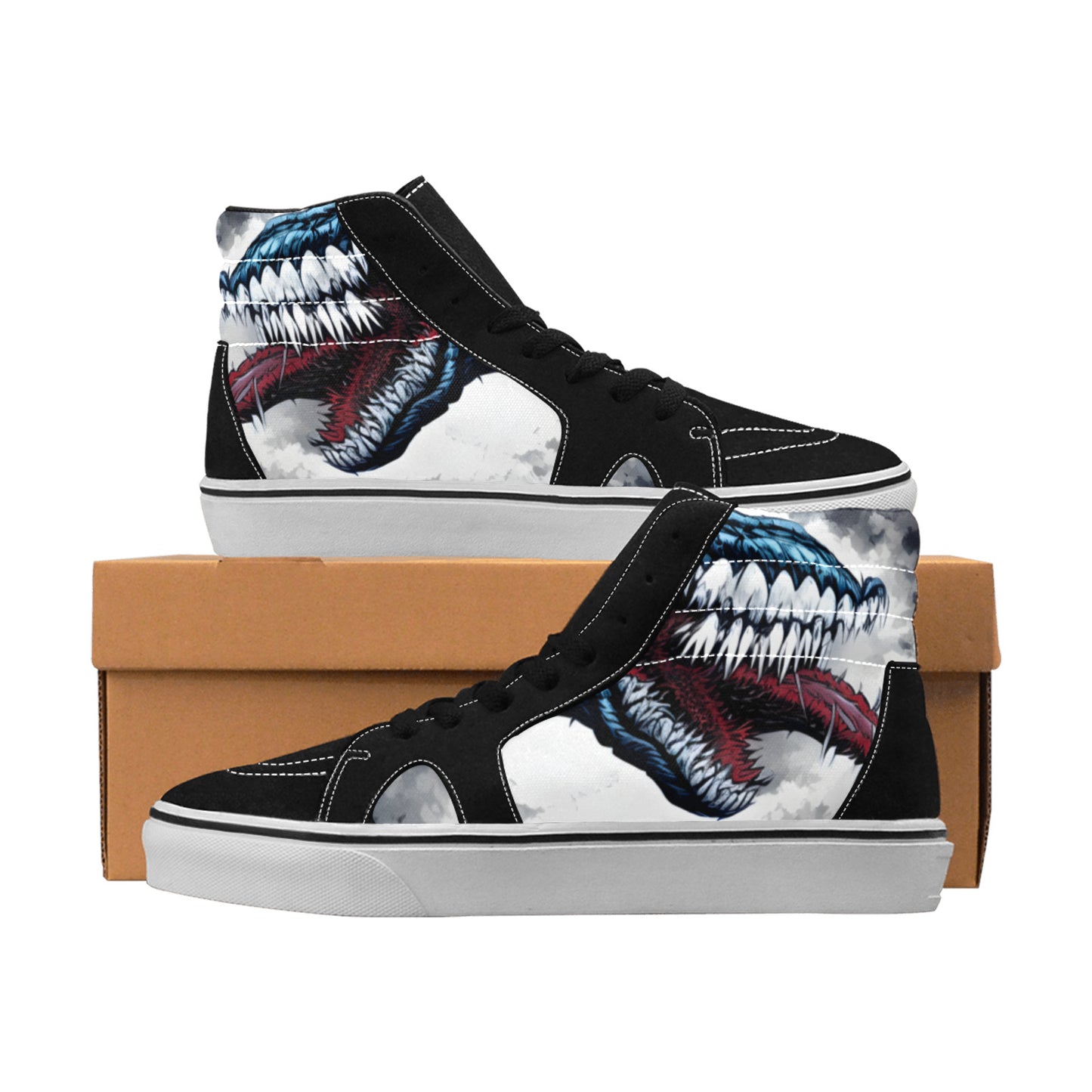 MEN'S Demon Art Long Teeth High Top Skateboarding Vivid Custom Shoes