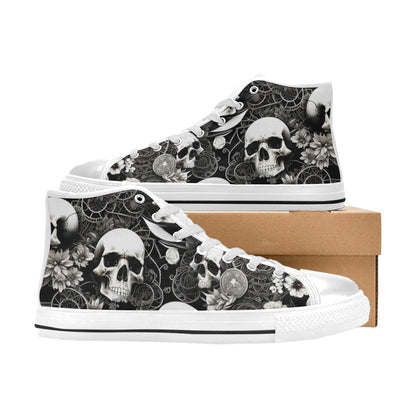 WOMEN'S Skulls Love High Top Canvas Vibrant Chaos Shoes