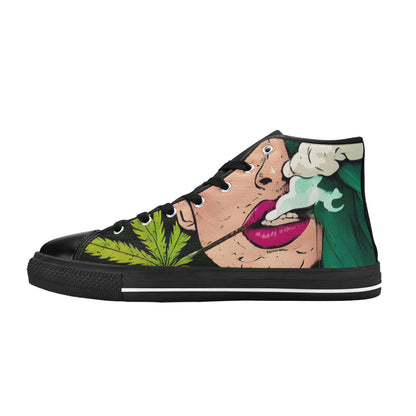 WOMEN'S Cc 420 Woman Weed High Top Canvas Neon Fantasy Sneakers