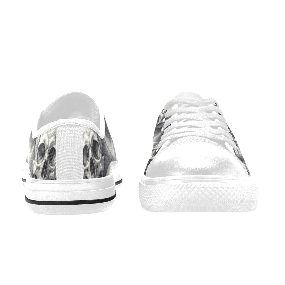 KIDS' Hyper Realistic Skull Low Top Canvas Neon Fantasy Shoes
