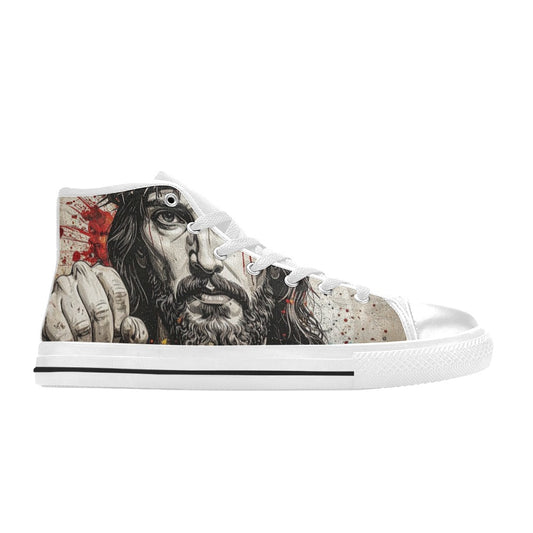 WOMEN'S Jesus_Ht_07 High Top Canvas Dark Academia Custom Sneakers