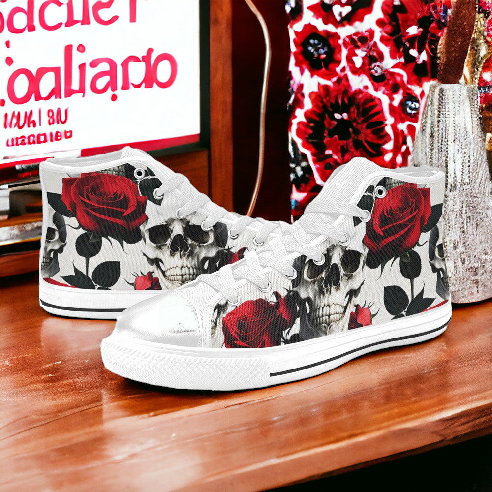 Jellyfish Crimson Black Cosmic MEN Bold Art - Freaky Shoes | Custom Art Sneakers