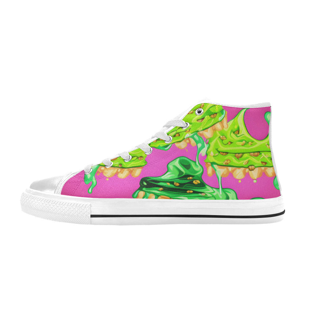 WOMEN'S Cc Ice Cream Art High Top Canvas Wallpaper Art Custom Shoes