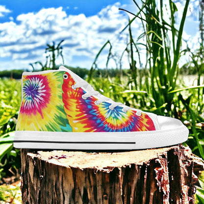 Butterfly Rainbow Amber Gold Vivid WOMEN Bold Art - Freaky Shoes | Custom Art Sneakers