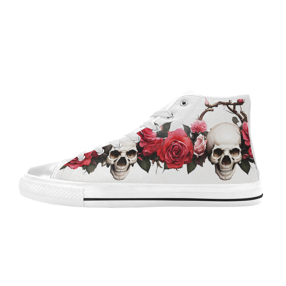 MEN'S Skulls Roses Deluxe 13 High Top Canvas Aesthetic Shoes