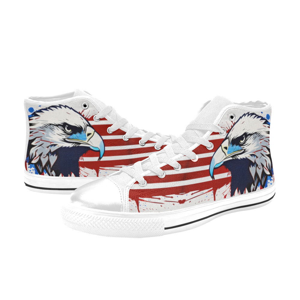 WOMEN'S Patriotic Eagle Art High Top Canvas Vivid Custom Shoes