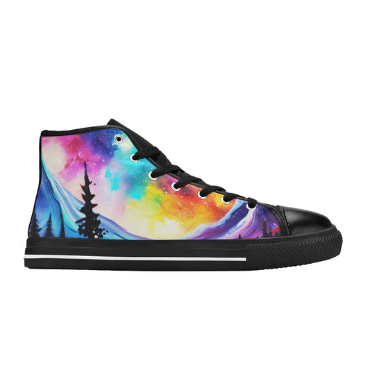 WOMEN'S Acrylic Colorful Galaxy Art High Top Canvas Wallpaper Art Custom Shoes