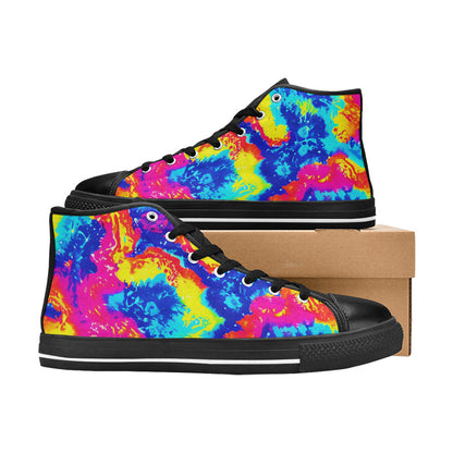 MEN'S Tie Dye Splash Retro High Top Canvas Cottagecore Sneakers