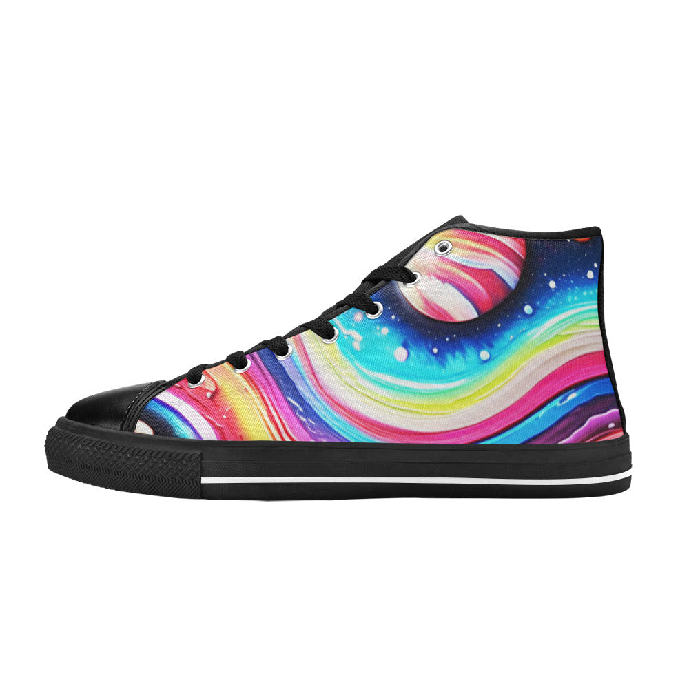 MEN'S Acrylic Colorful Galaxy Arts High Top Canvas Aesthetic Custom Shoes