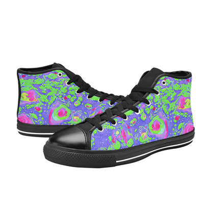 MEN'S Cc Acid Bath Art High Top Canvas Wallpaper Art Sneakers