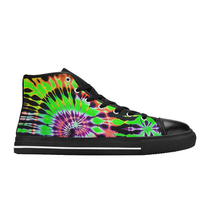 MEN'S Cc Tie Dye Art High Top Canvas Vibrant Chaos Sneakers