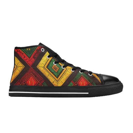 MEN'S African Kente Cloth High Top Canvas Y2K Custom Shoes