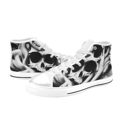 WOMEN'S Cc Snake Skull Art High Top Canvas Grunge Shoes