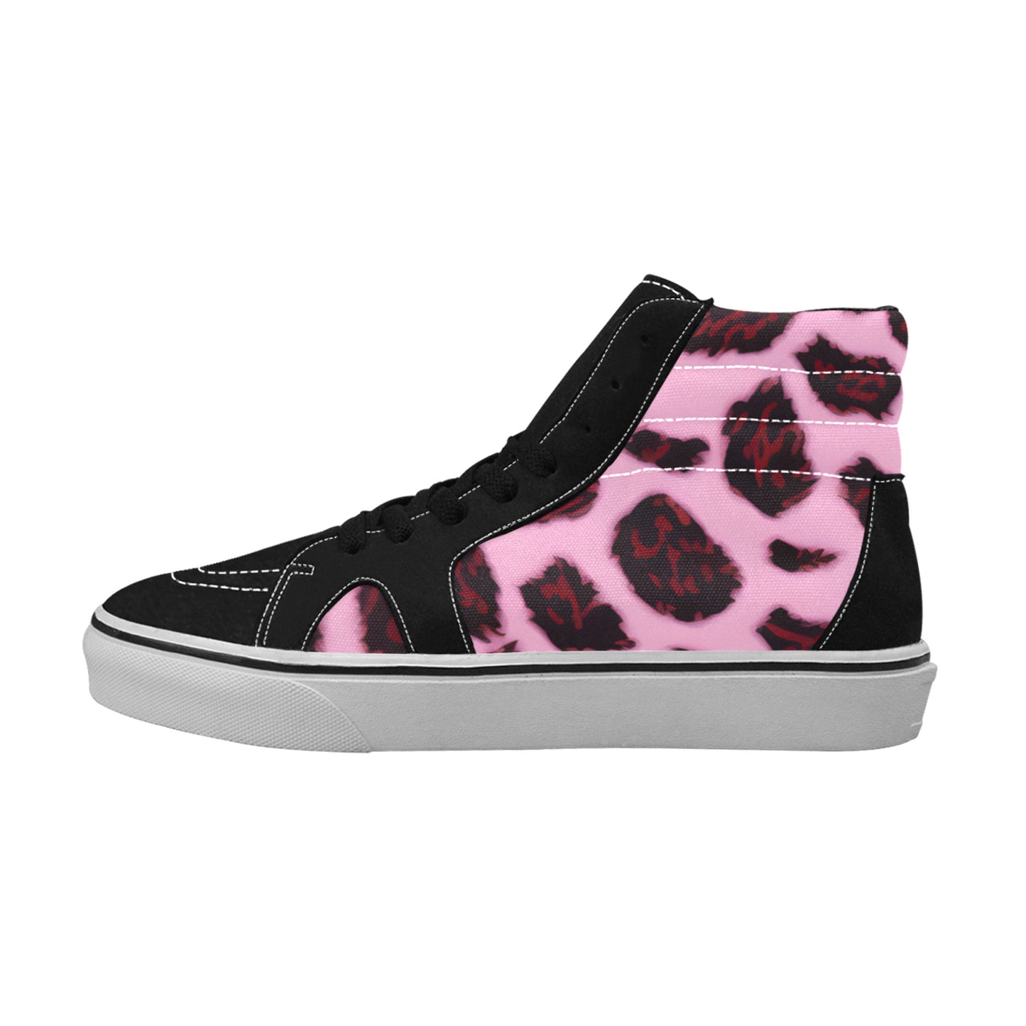 WOMEN'S Animal Print Pattern Background High Top Skateboarding Y2K Custom Sneakers